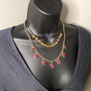 Nicole By Nicole Miller 2 Layer Necklace Adjustable 15.5 To 18.5 Inches